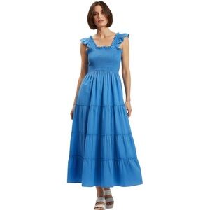 Quince Organic Cotton Smocked Midi Dress